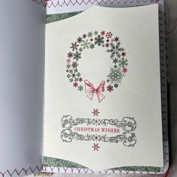 Christmas Junk Journal  With Charm u Washi  Fabric Wrap Tons Ephemera Handmade C - Picture 9 of 16